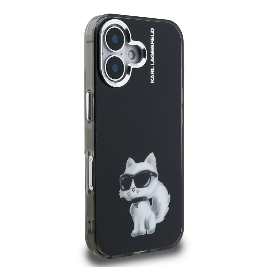 Zadní kryt Karl Lagerfeld IML Aquarelle Choupette pro iPhone 16 Black - náhled 4