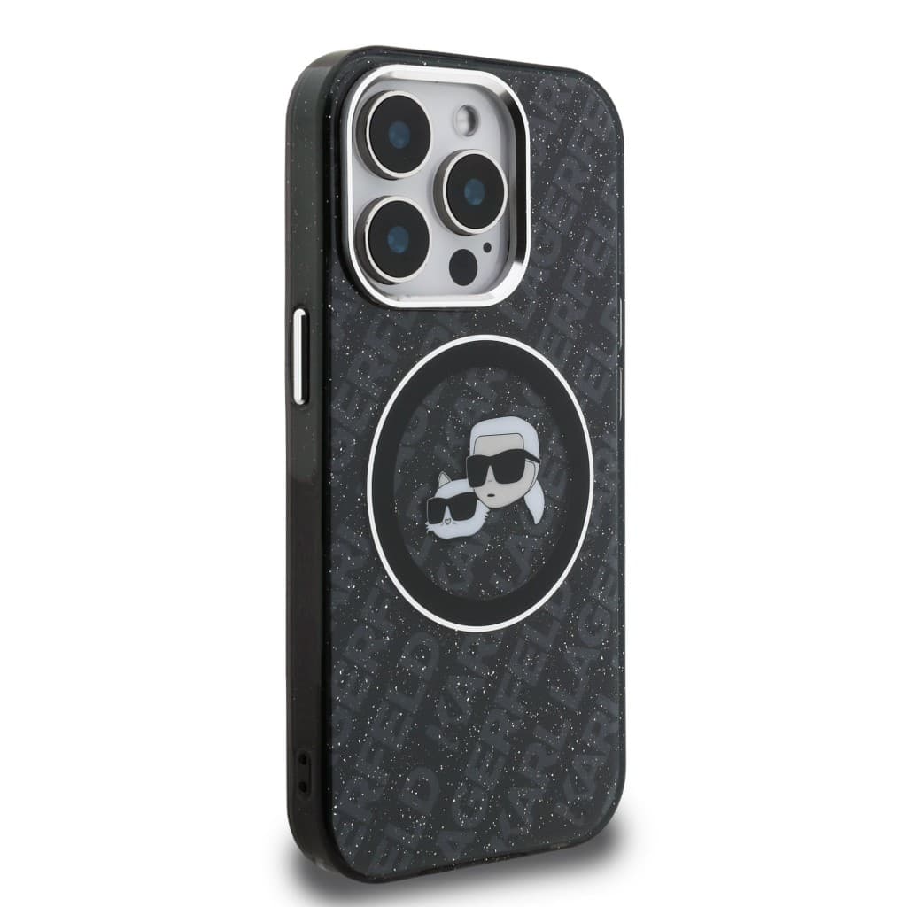 Zadní kryt Karl Lagerfeld IML K&amp;CH Heads Repeated Logo MagSafe pro iPhone 15 Pro Black - náhled 4