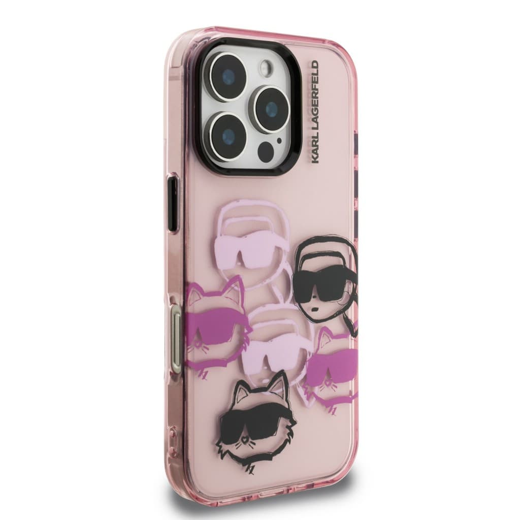 Zadní kryt Karl Lagerfeld IML Multi K&amp;CH Heads pro iPhone 16 Pro Max Pink - náhled 4