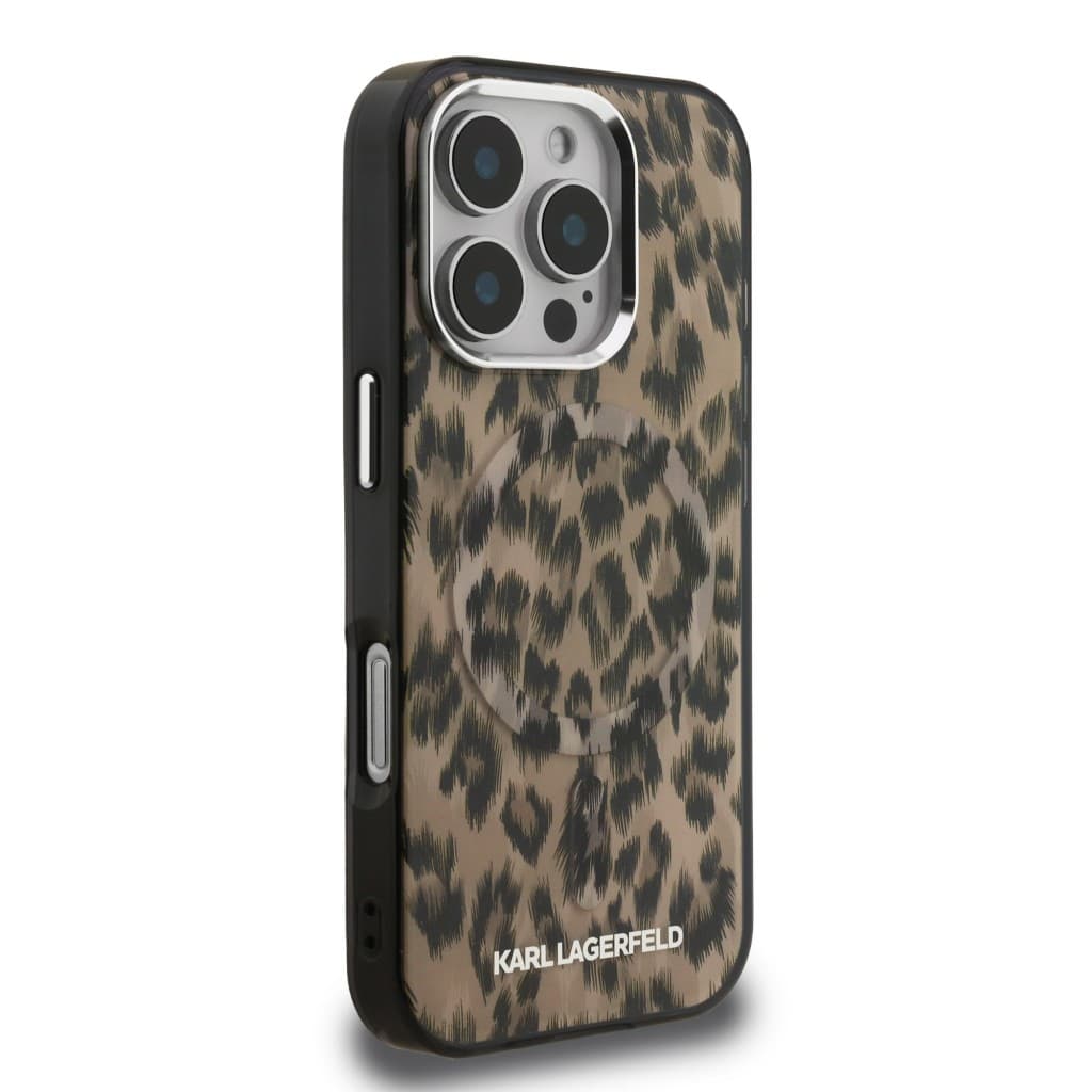 Zadní kryt Karl Lagerfeld IML Leopard MagSafe pro iPhone 16 Pro Brown - náhled 4