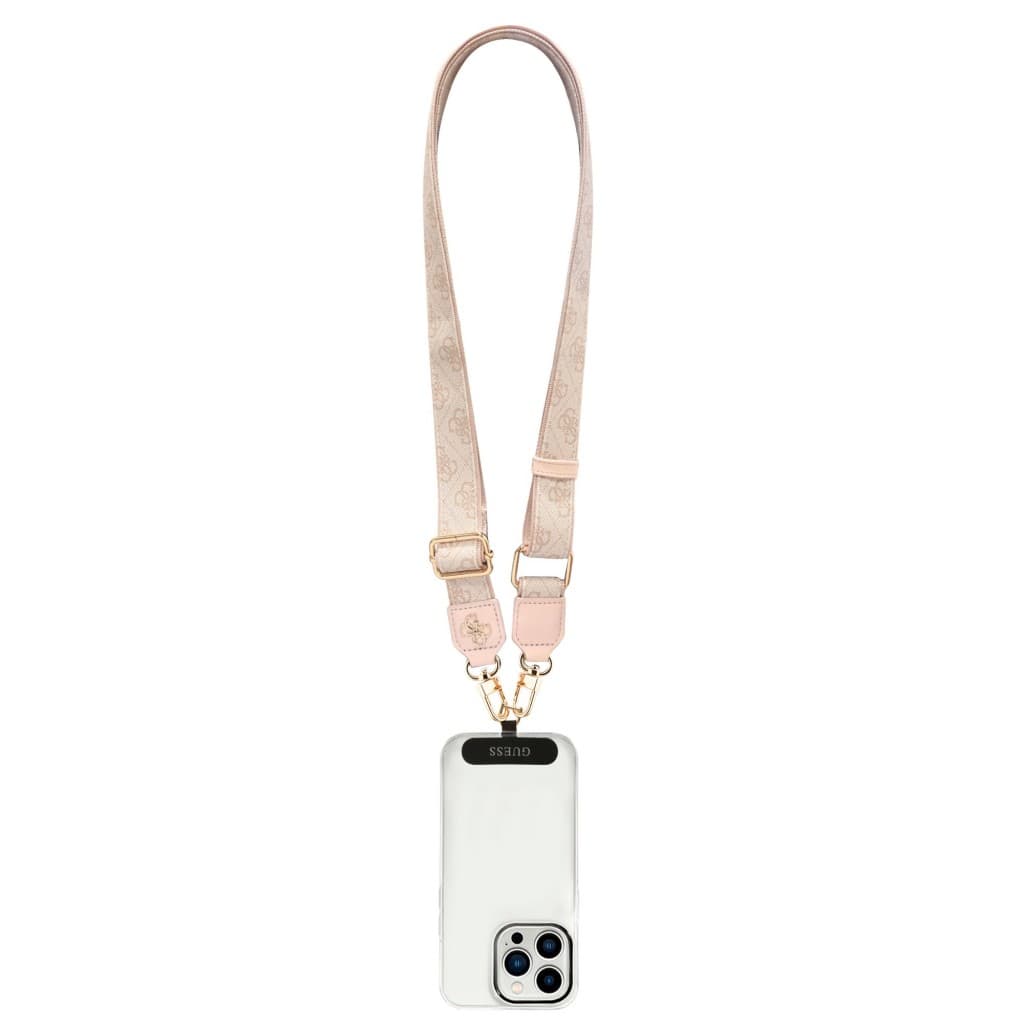 Popruh Guess Crossbody PU 4G Metal Logo Pink - náhled 4