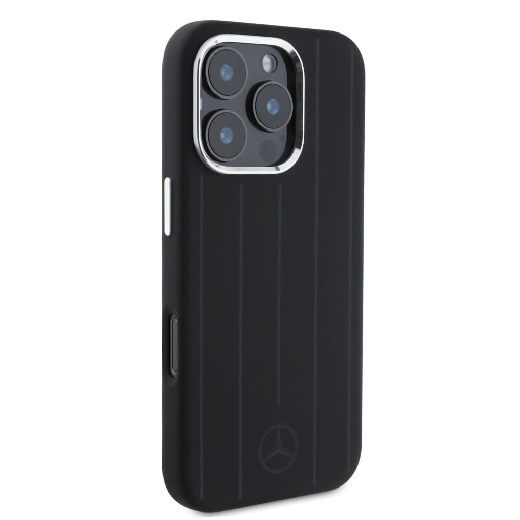 Zadní kryt Mercedes Liquid Silicon Stripes Pattern MagSafe pro iPhone 16 Pro Black - náhled 4