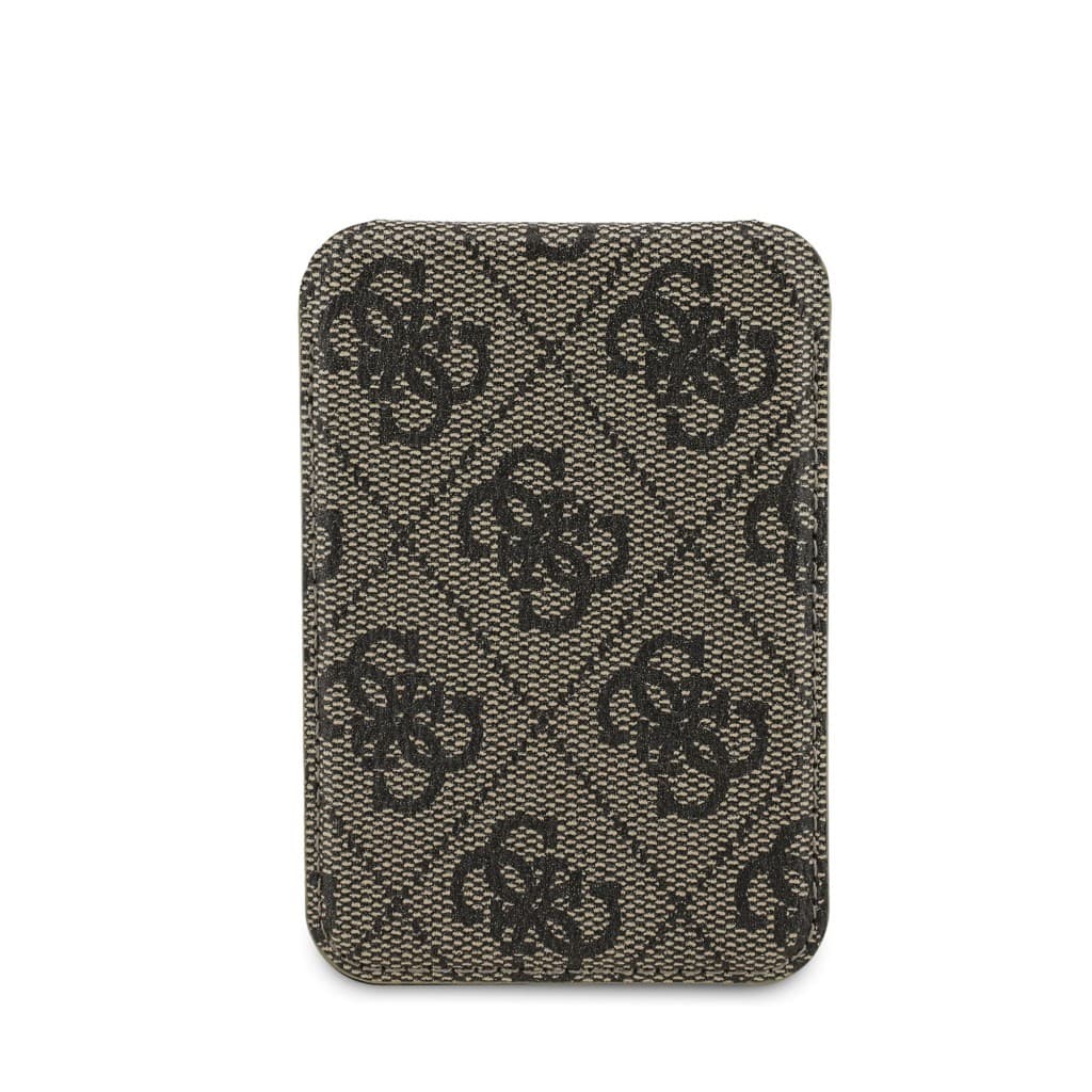 Pouzdro na karty se stojanem Guess 4G Metal Logo MagSafe Cardslot Brown - náhled 4