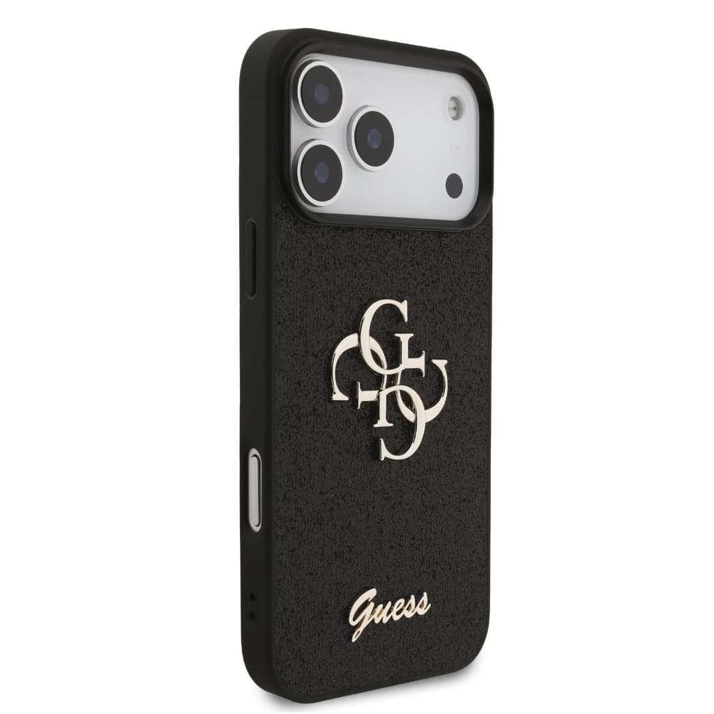 Zadní kryt Guess PU Fixed Glitter 4G Metal Logo pro iPhone 17 Pro Max Black - náhled 4