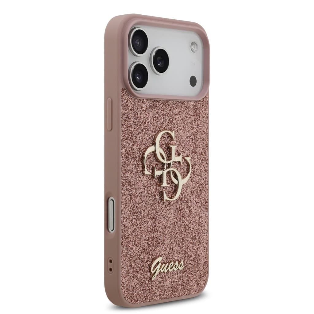Zadní kryt Guess PU Fixed Glitter 4G Metal Logo pro iPhone 17 Pro Max Pink - náhled 4