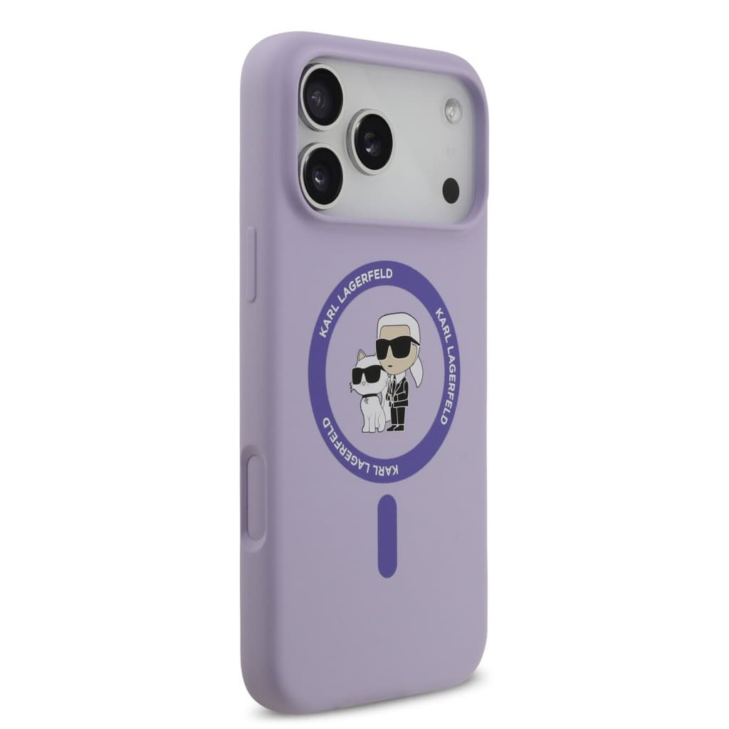Zadní kryt Karl Lagerfeld Liquid Silicone Karl and Choupette MagSafe pro iPhone 17 Pro Max Purple - náhled 4