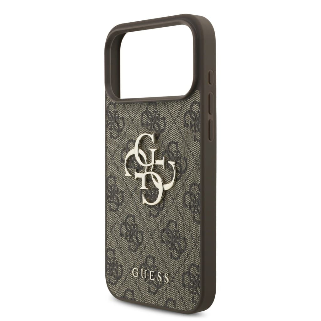 Zadní kryt Guess PU 4G Metal Logo Strap pro iPhone 17 Pro Max Brown - náhled 4