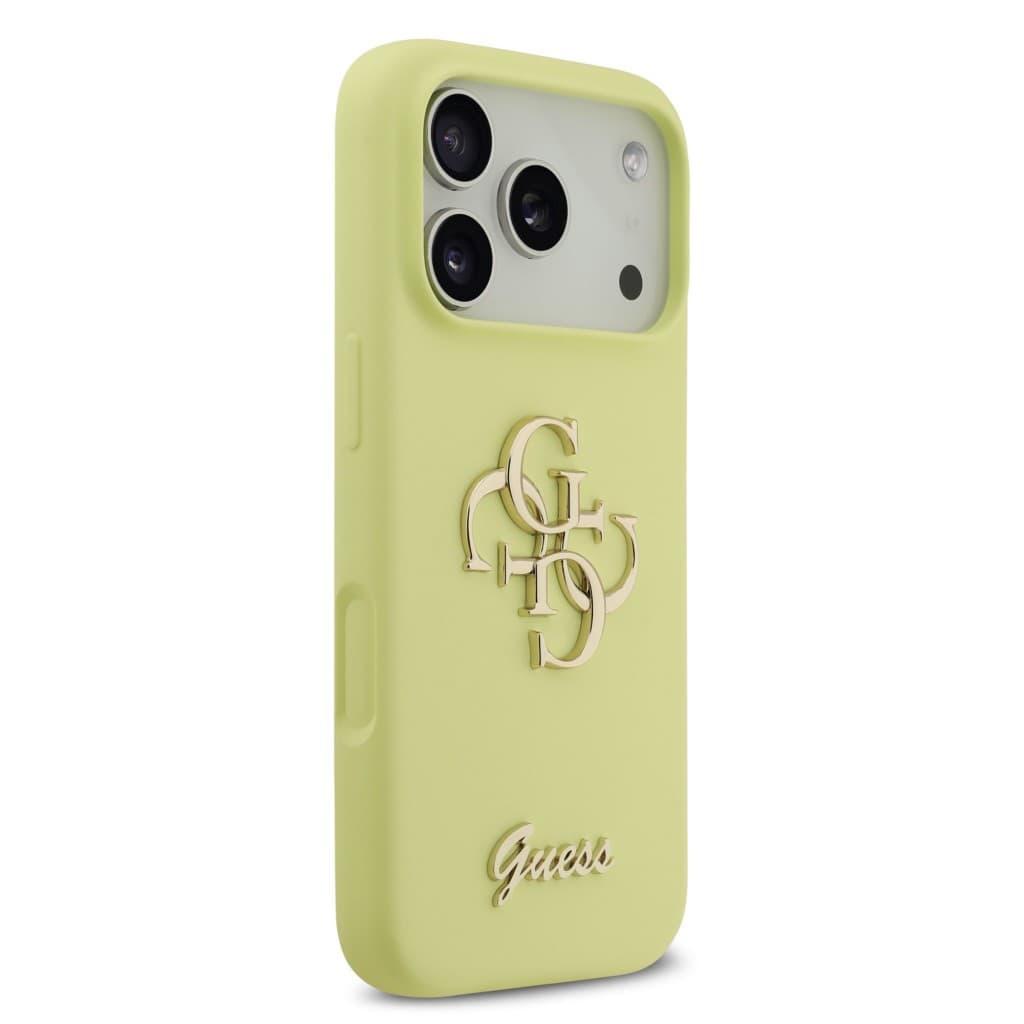Zadní kryt Guess Liquid Silicone 4G Metal Logo pro iPhone 17 Pro Yellow - náhled 4
