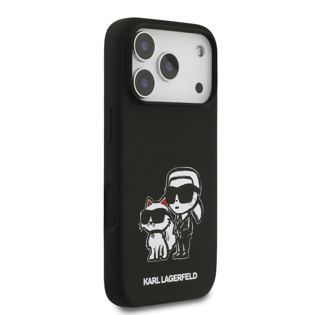 Zadní kryt Karl Lagerfeld Liquid Silicone K&amp;CH Sketch MagSafe pro iPhone 17 Pro Black - náhled 4