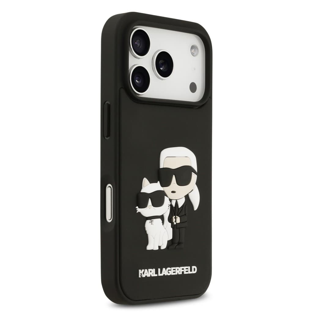 Zadní kryt Karl Lagerfeld 3D Rubber Karl and Choupette pro iPhone 17 Pro Black - náhled 4