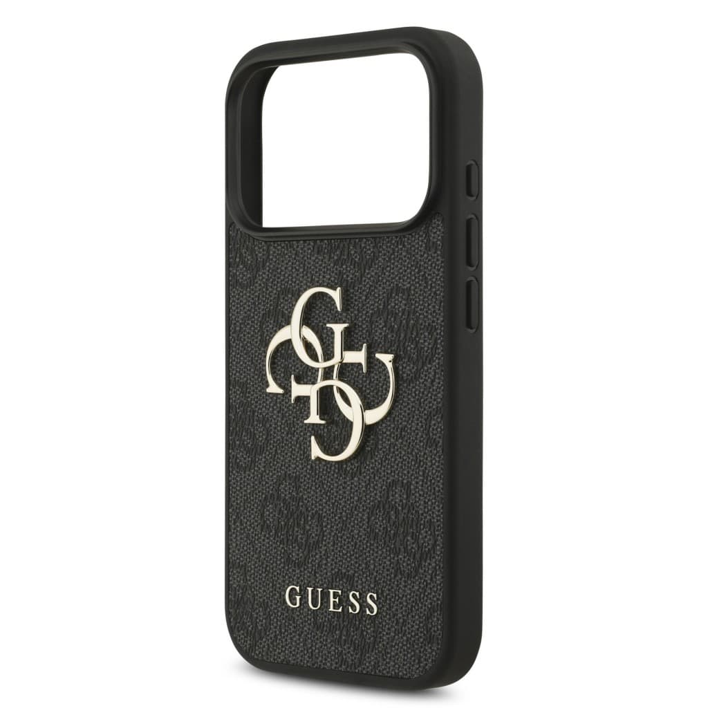Zadní kryt Guess PU 4G Metal Logo Strap pro iPhone 17 Pro Black - náhled 4