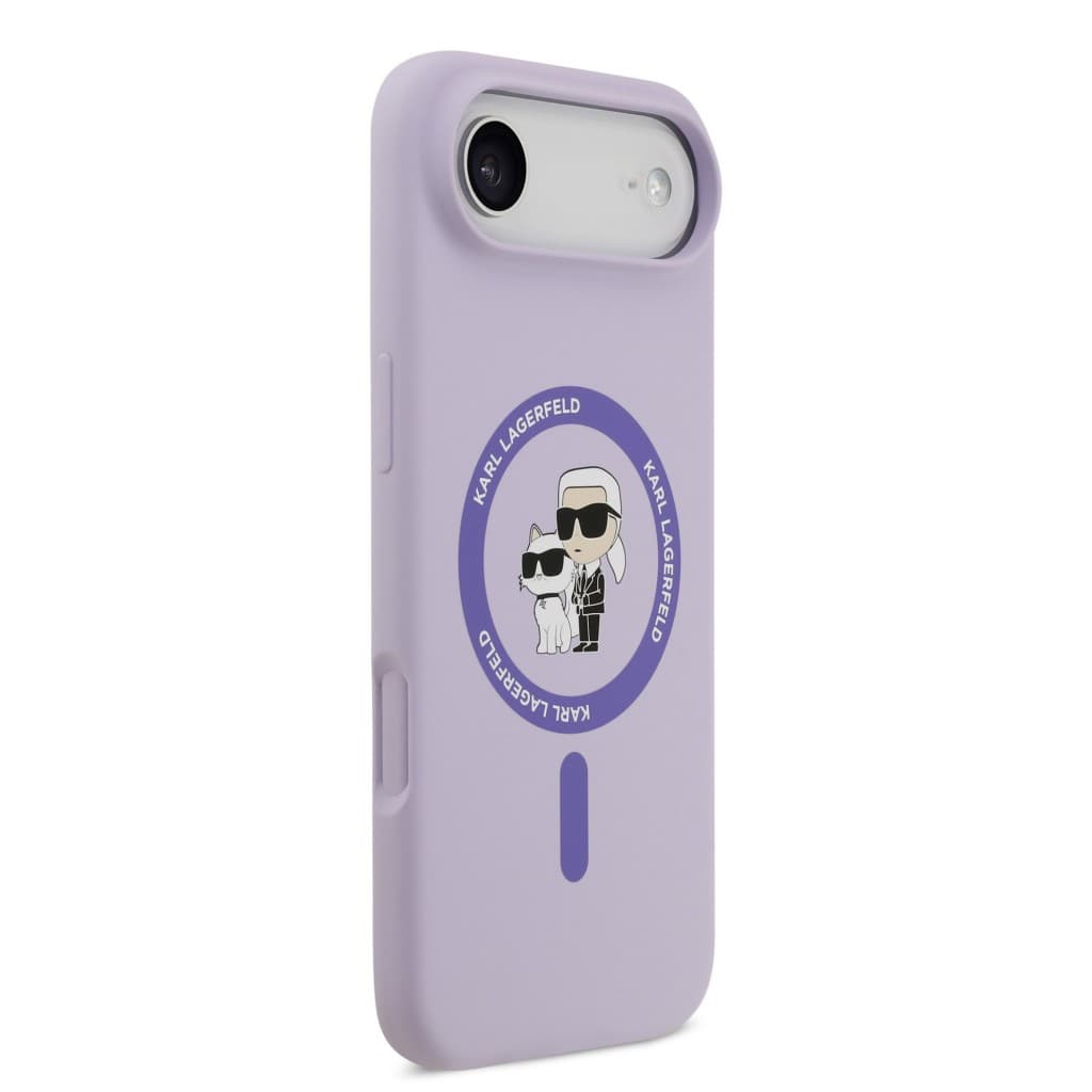 Zadní kryt Karl Lagerfeld Liquid Silicone Karl and Choupette MagSafe pro iPhone 17 Air Purple - náhled 4