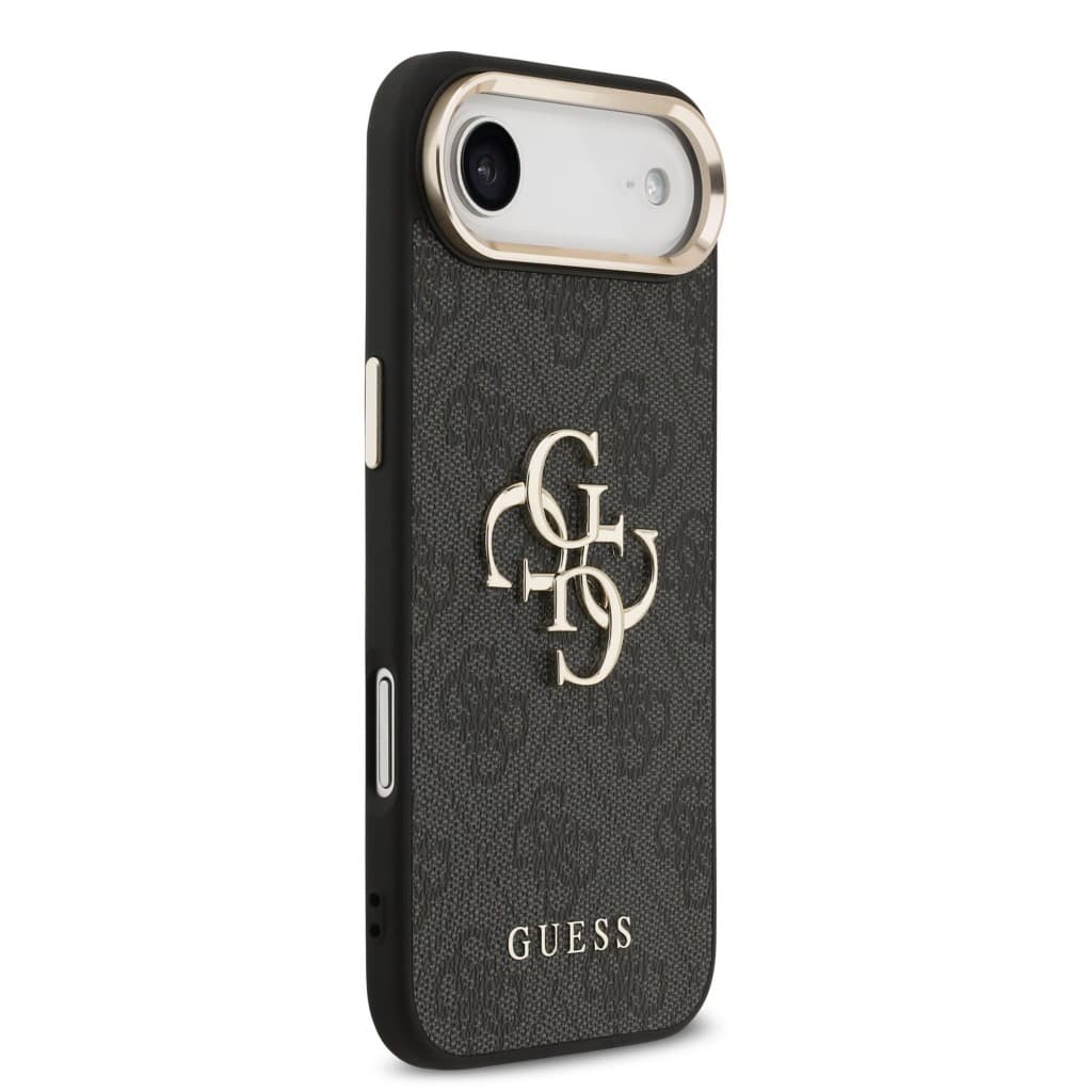 Zadní kryt Guess PU Leather 4G Metal Logo Gold Frame MagSafe pro iPhone 17 Air Black - náhled 4