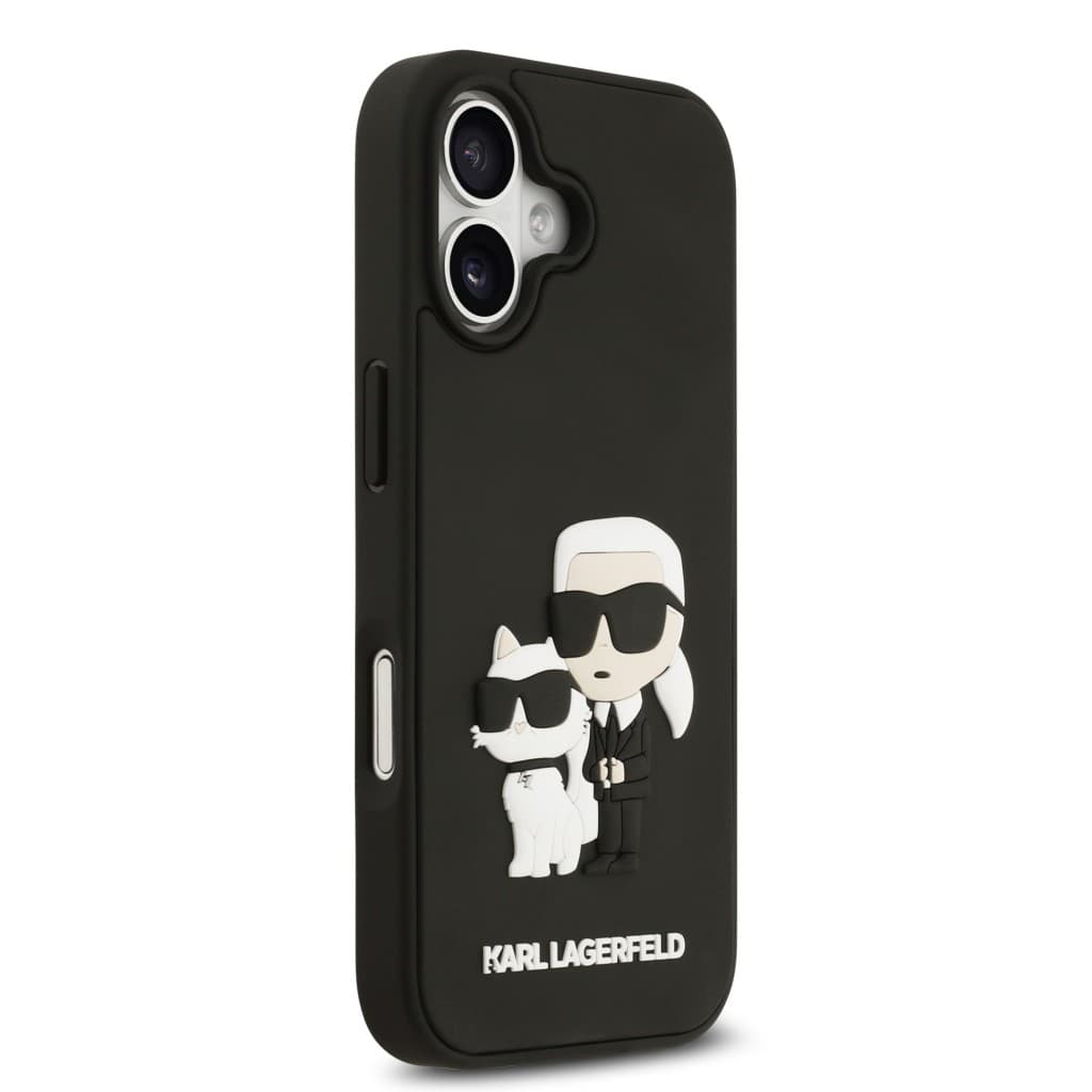 Zadní kryt Karl Lagerfeld 3D Rubber Karl and Choupette pro iPhone 17 Black - náhled 4