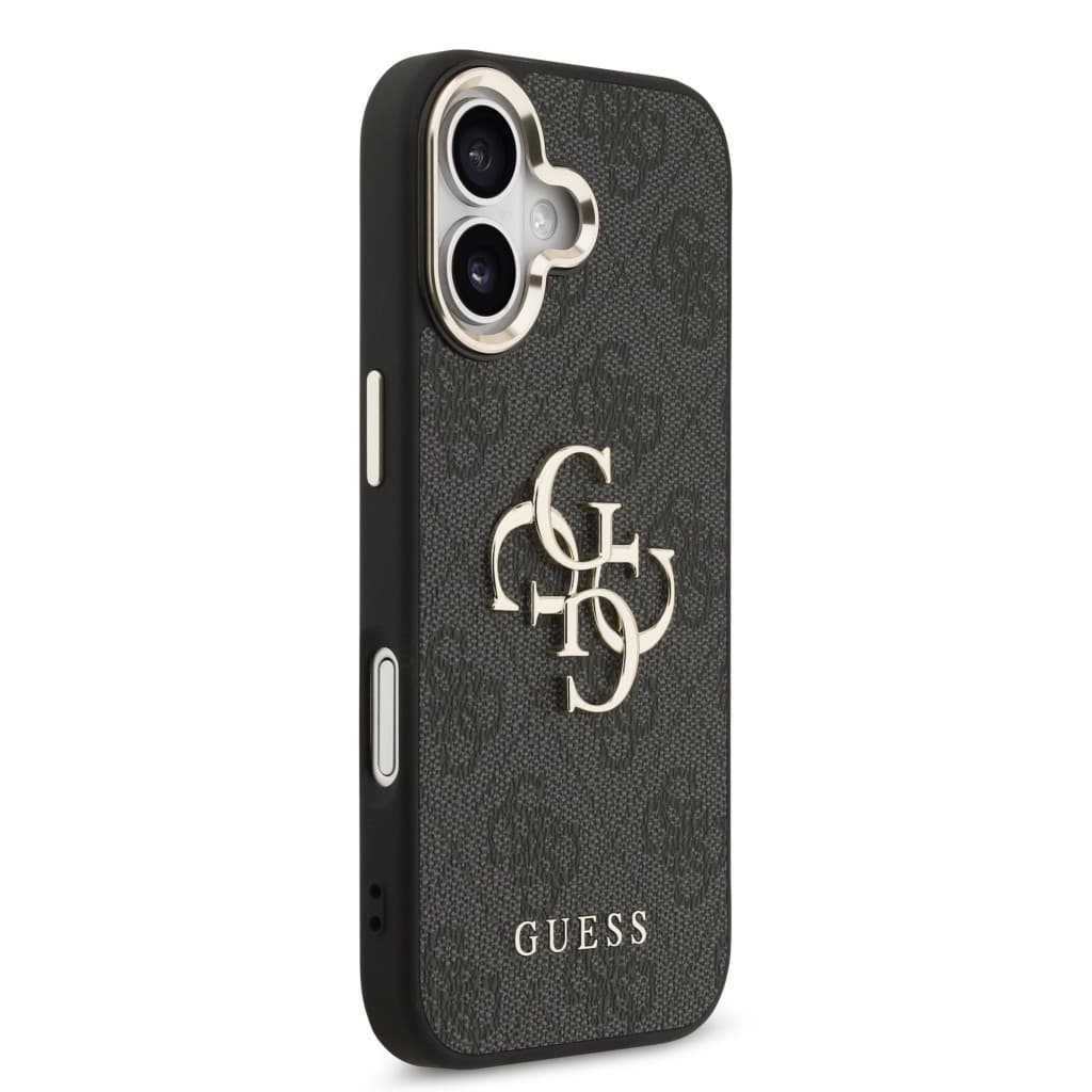 Zadní kryt Guess PU Leather 4G Metal Logo Gold Frame MagSafe pro iPhone 17 Black - náhled 4