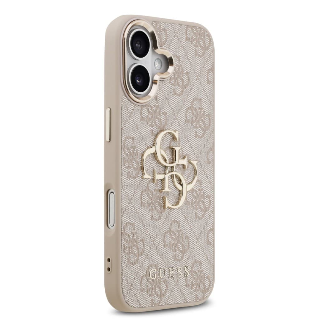 Zadní kryt Guess PU Leather 4G Metal Logo Gold Frame MagSafe pro iPhone 17 Pink - náhled 4