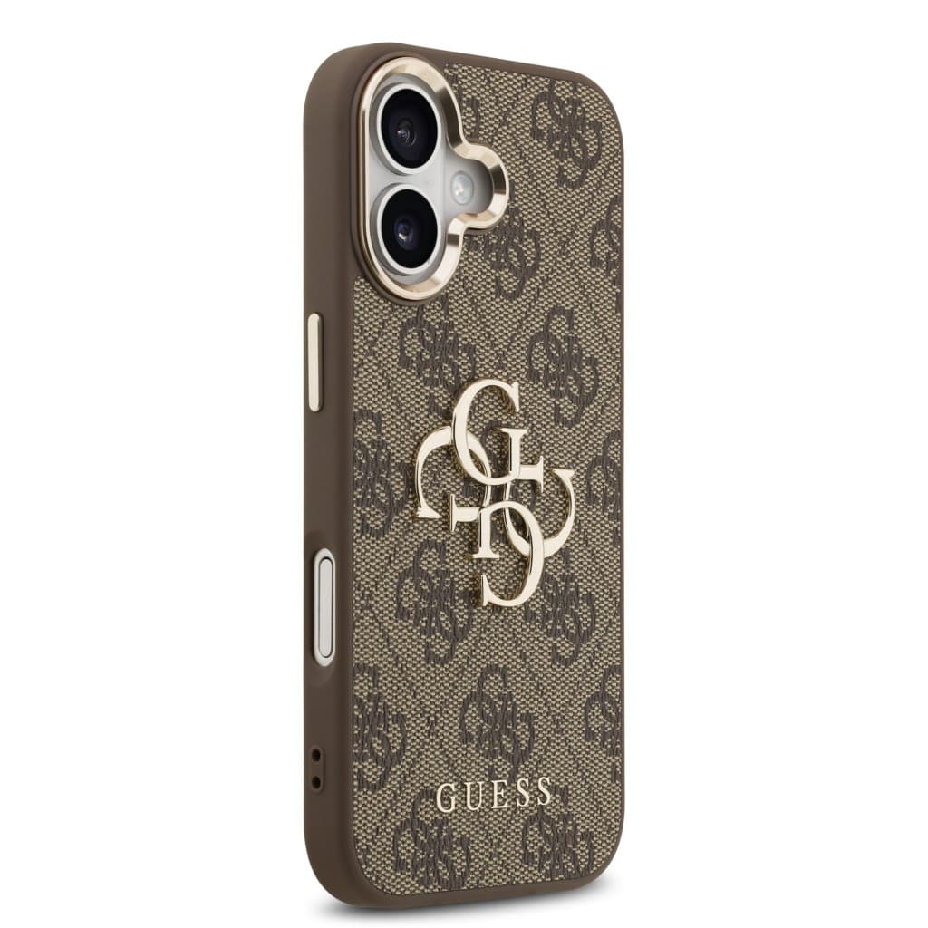 Zadní kryt Guess PU Leather 4G Metal Logo Gold Frame MagSafe pro iPhone 17 Brown - náhled 4
