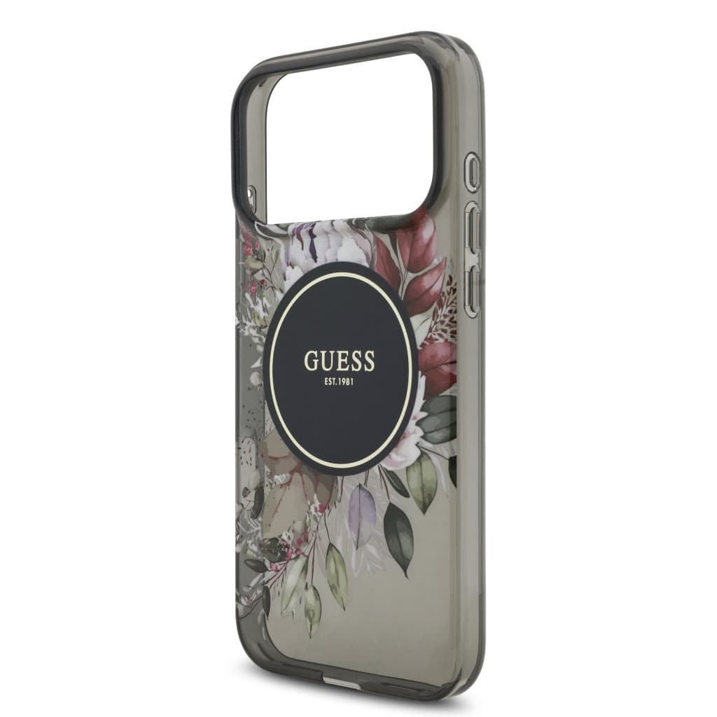 Zadní kryt Guess IML Flowers Strap MagSafe pro iPhone 17 Pro Max Black - náhled 4