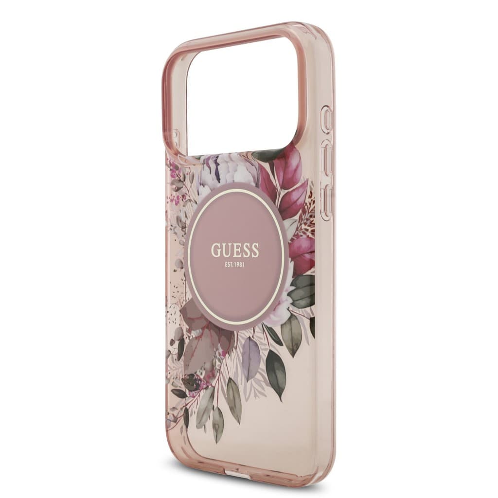 Zadní kryt Guess IML Flowers Strap MagSafe pro iPhone 17 Pro Max Pink - náhled 4