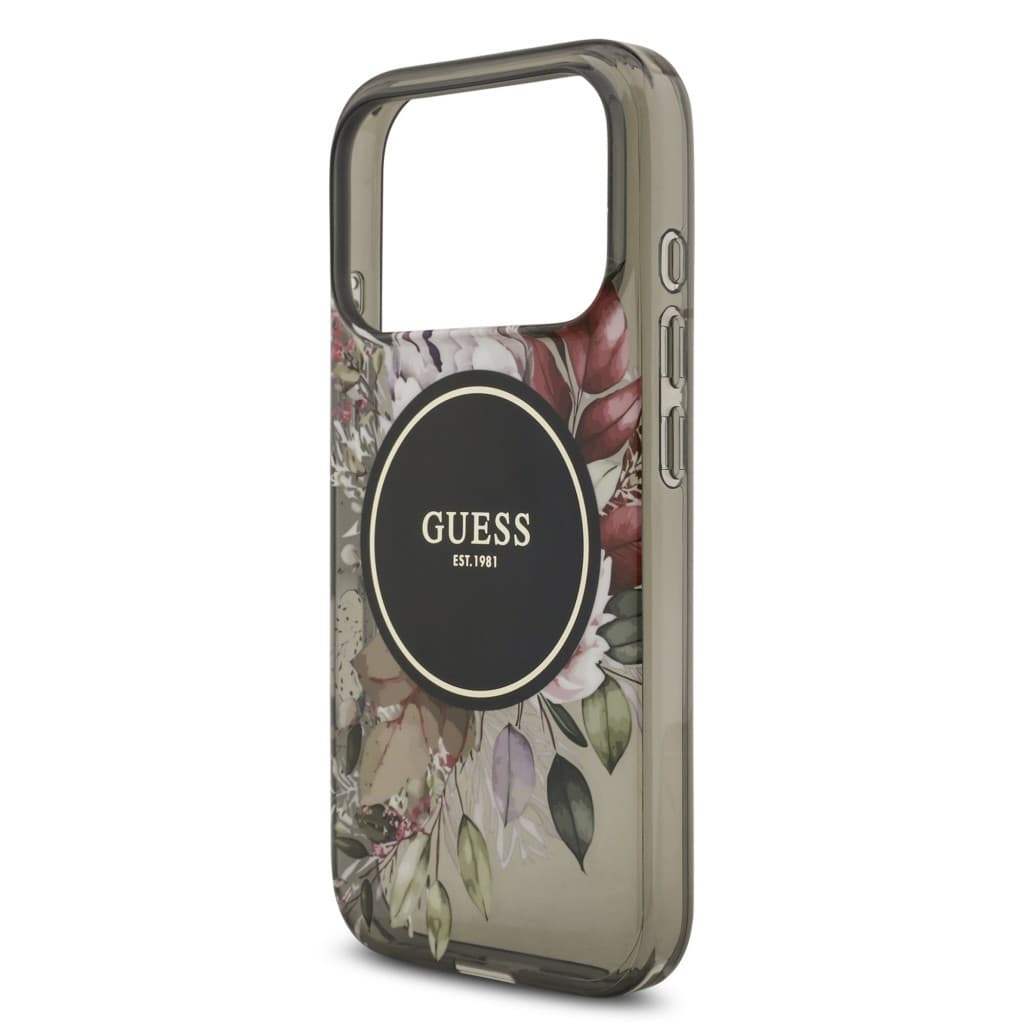 Zadní kryt Guess IML Flowers Strap MagSafe pro iPhone 17 Pro Black - náhled 4