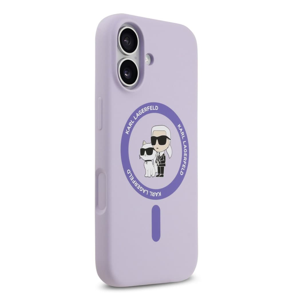 Zadní kryt Karl Lagerfeld Liquid Silicone Karl and Choupette MagSafe pro iPhone 17 Purple - náhled 4