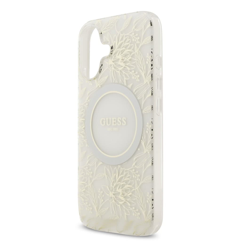 Zadní kryt Guess IML Flowers Allover Strap MagSafe pro iPhone 17 White - náhled 4