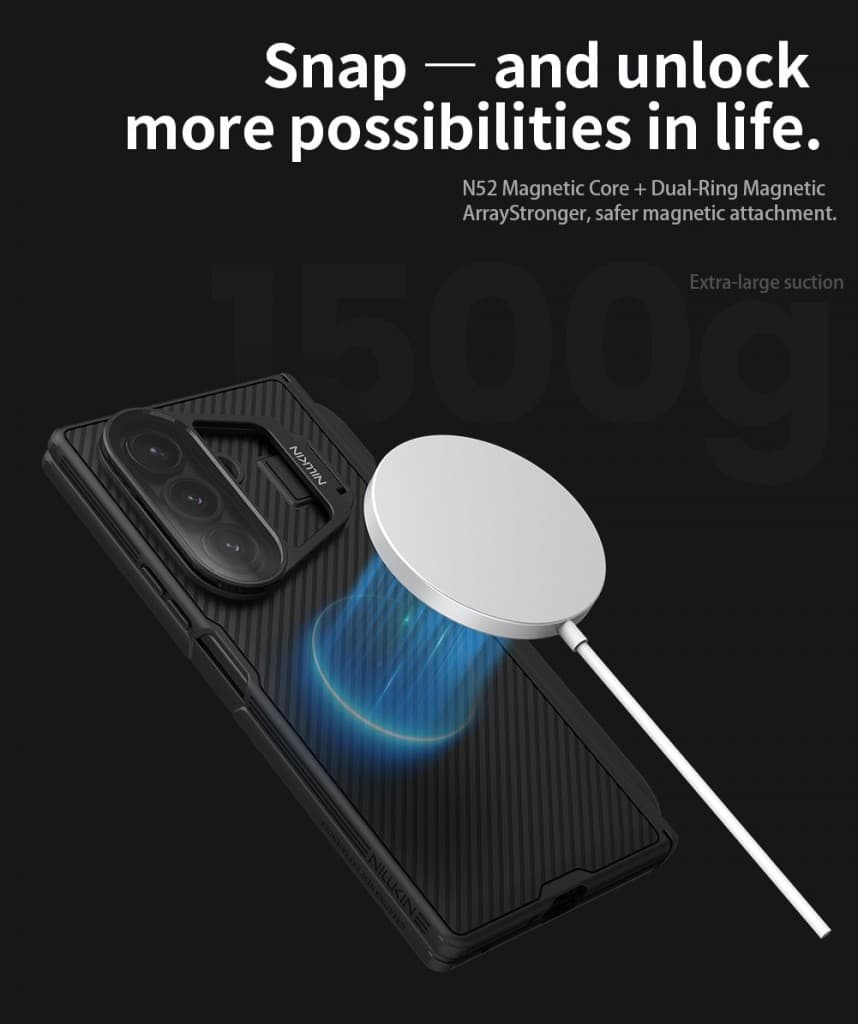 Zadní kryt Nillkin CamShield Prop Magnetic Pen Slot (Transparent Lens) pro Samsung Galaxy Z Fold 7 Black - náhled 4