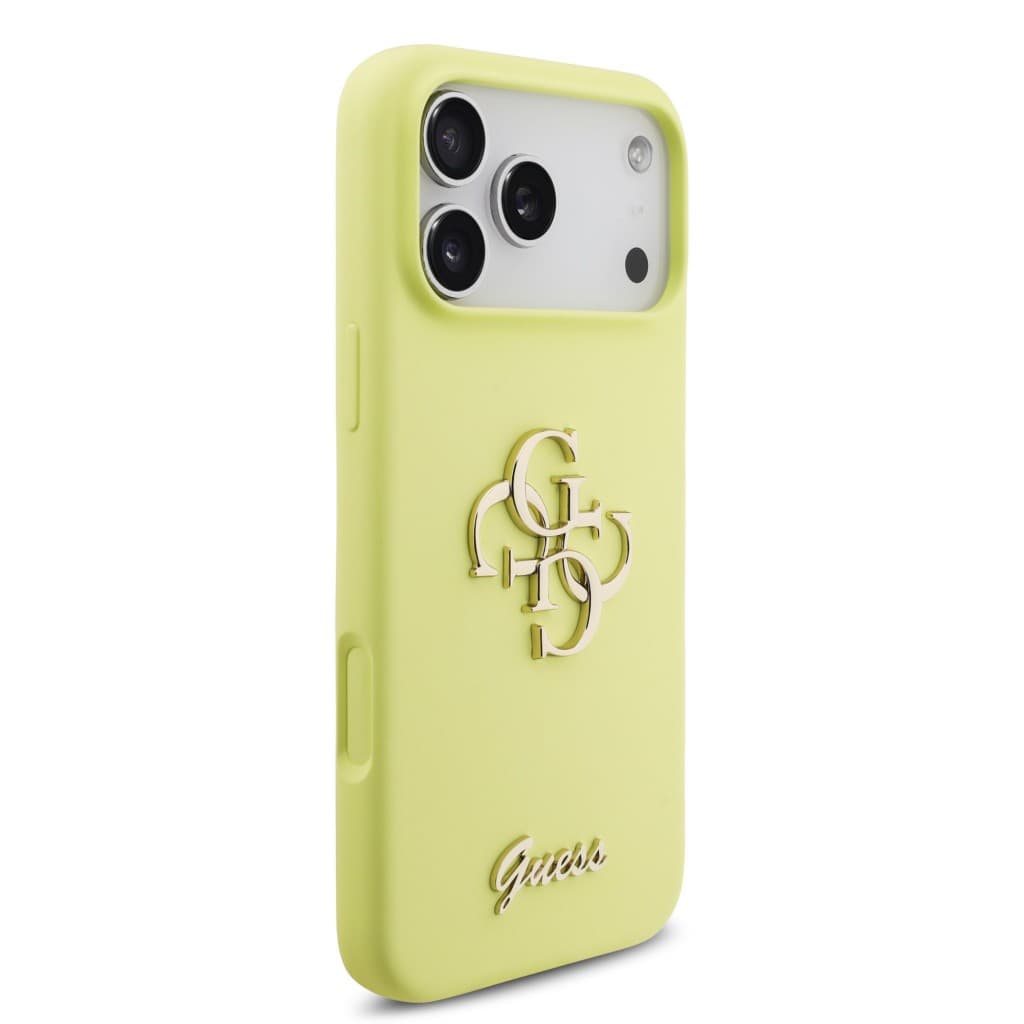 Zadní kryt Guess Liquid Silicone 4G Metal Logo pro iPhone 17 Pro Max Yellow - náhled 4
