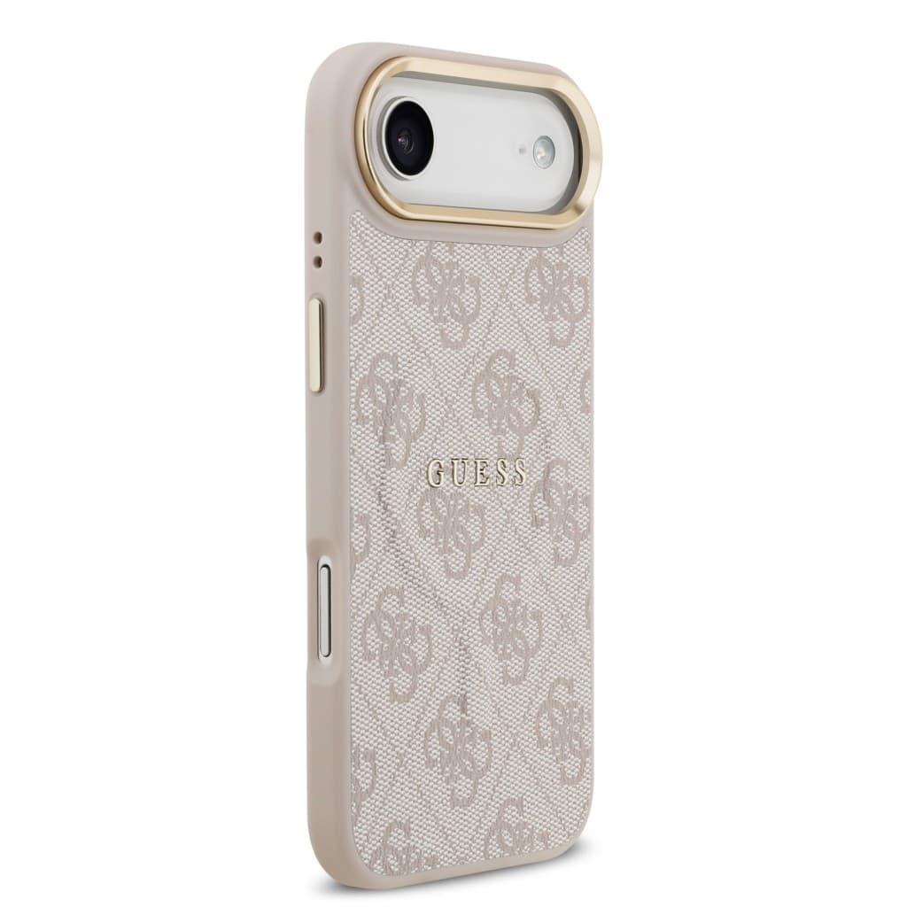 Zadní kryt Guess PU Leather 4G Gold Frame MagSafe pro iPhone 17 Air Pink - náhled 4