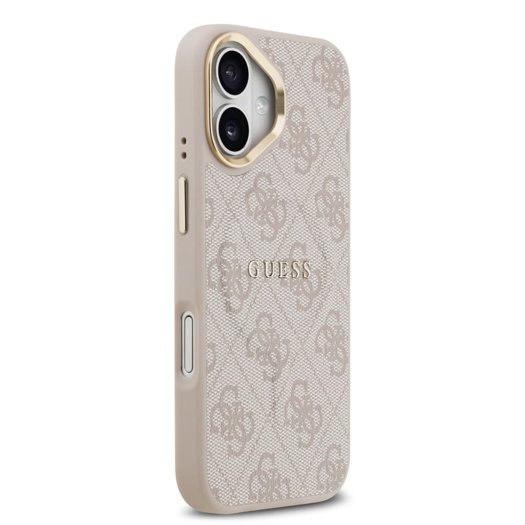 Zadní kryt Guess PU Leather 4G Gold Frame MagSafe pro iPhone 17 Pink - náhled 4
