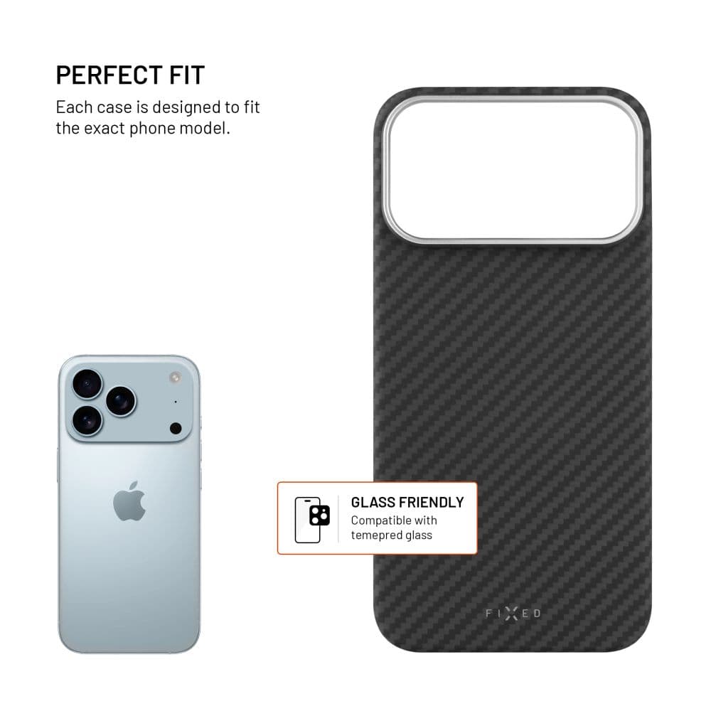 Aramidový zadní kryt FIXED MagVelar s podporou MagSafe pro Apple iPhone 17 Pro Max, černý - náhled 4