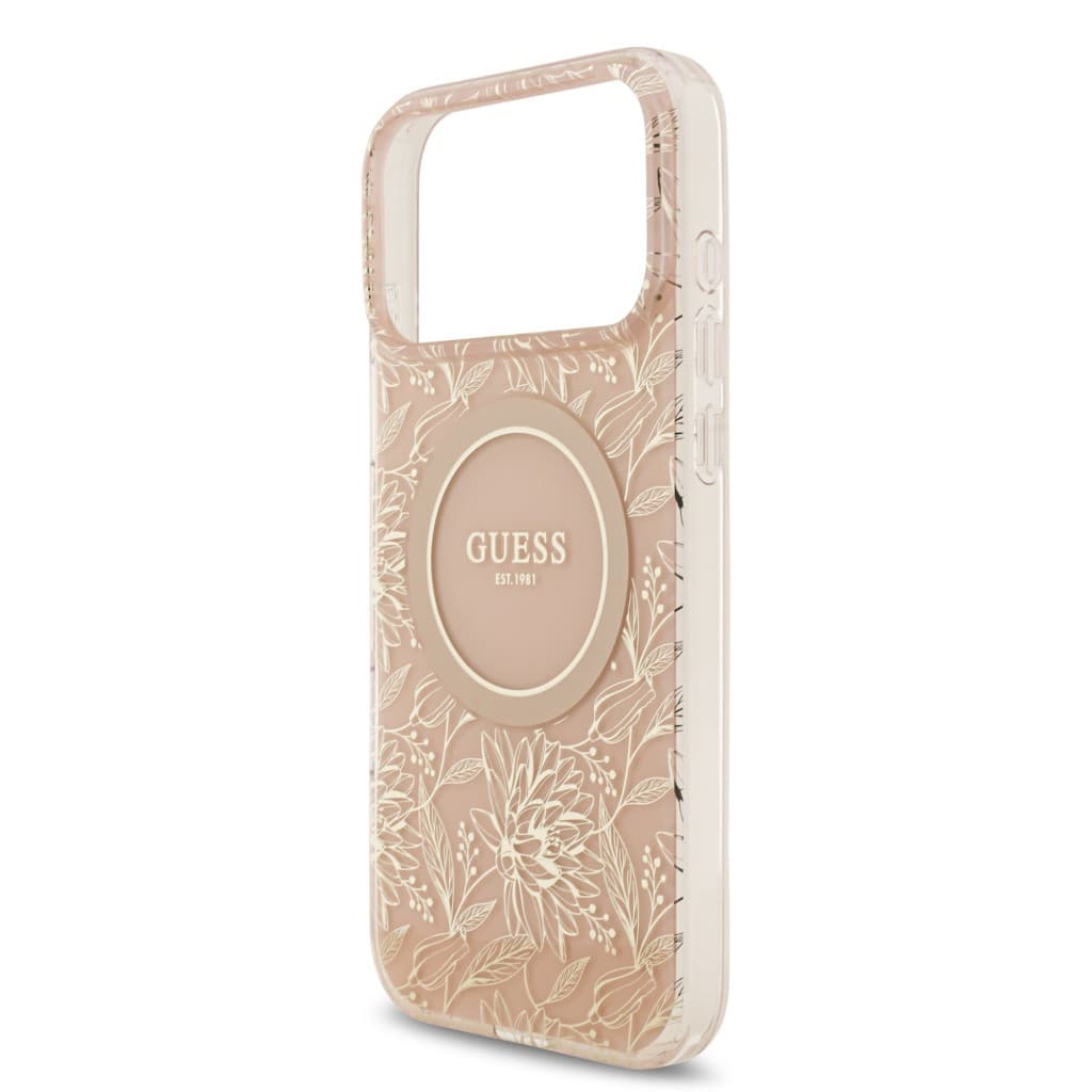 Zadní kryt Guess IML Flowers Allover Strap MagSafe pro iPhone 17 Pro Max Pink - náhled 4