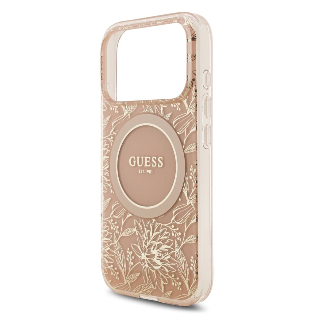 Zadní kryt Guess IML Flowers Allover Strap MagSafe pro iPhone 17 Pro Pink - náhled 4