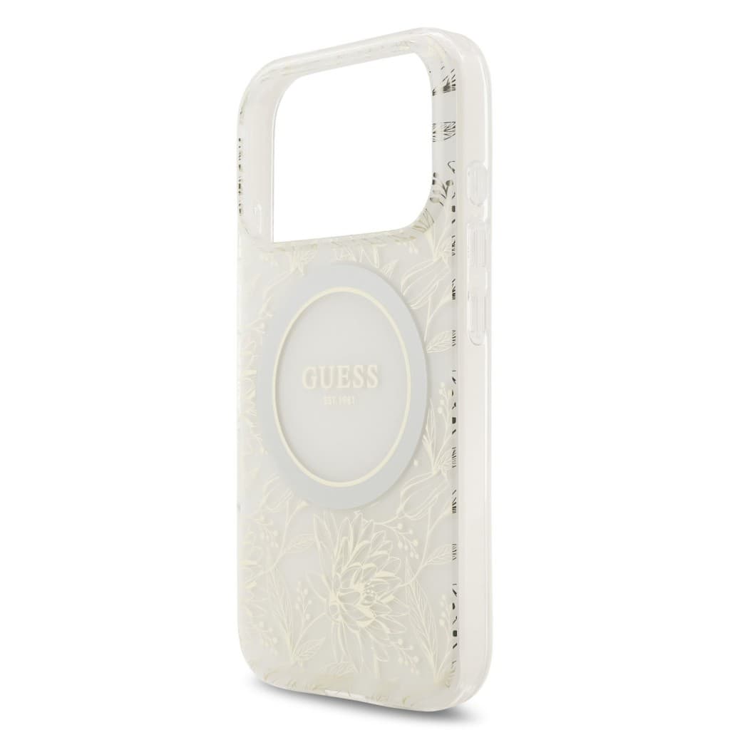 Zadní kryt Guess IML Flowers Allover Strap MagSafe pro iPhone 17 Pro White - náhled 4