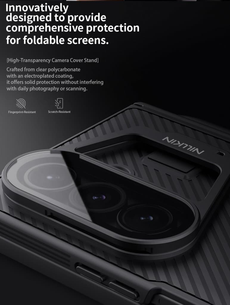 Zadní kryt Nillkin CamShield Prop Pen Slot (Transparent Lens) pro Samsung Galaxy Z Fold 7 Black - náhled 4