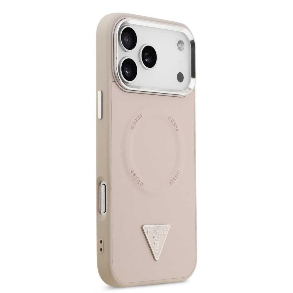 Zadní kryt Guess PU Leather Triangle Logo MagSafe pro iPhone 17 Pro Max Pink - náhled 4