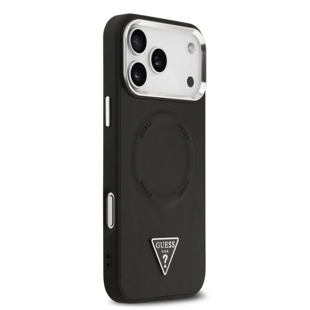 Zadní kryt Guess PU Leather Triangle Logo MagSafe pro iPhone 17 Pro Max Black - náhled 4