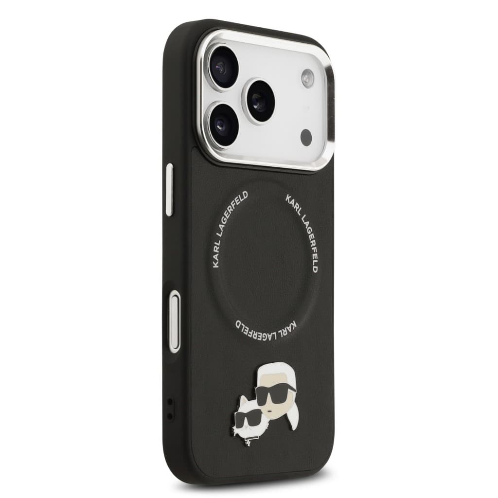 Zadní kryt Karl Lagerfeld PU Karl and Choupette Heads Pins MagSafe pro iPhone 17 Pro Black - náhled 4