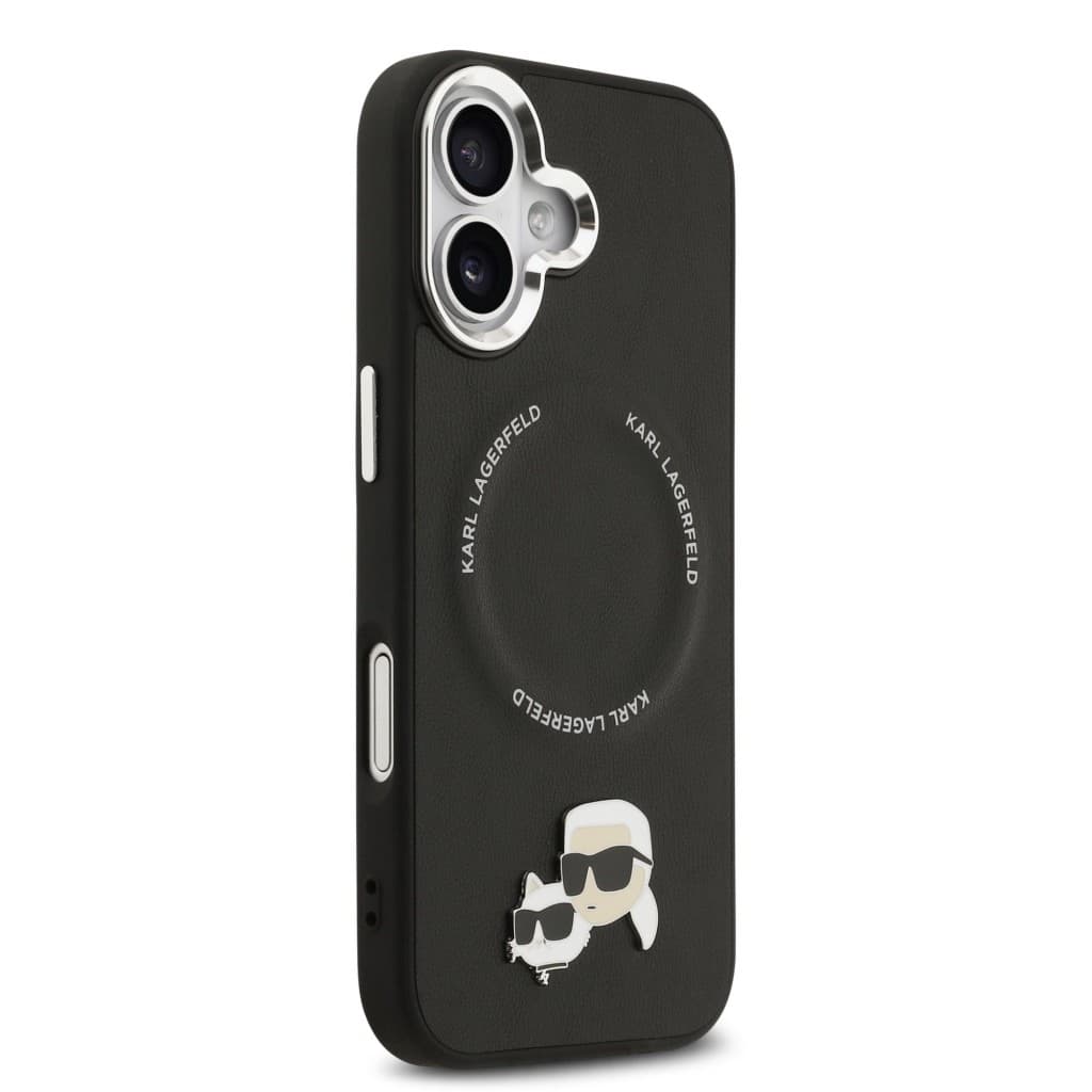 Zadní kryt Karl Lagerfeld PU Karl and Choupette Heads Pins MagSafe pro iPhone 17 Black - náhled 4