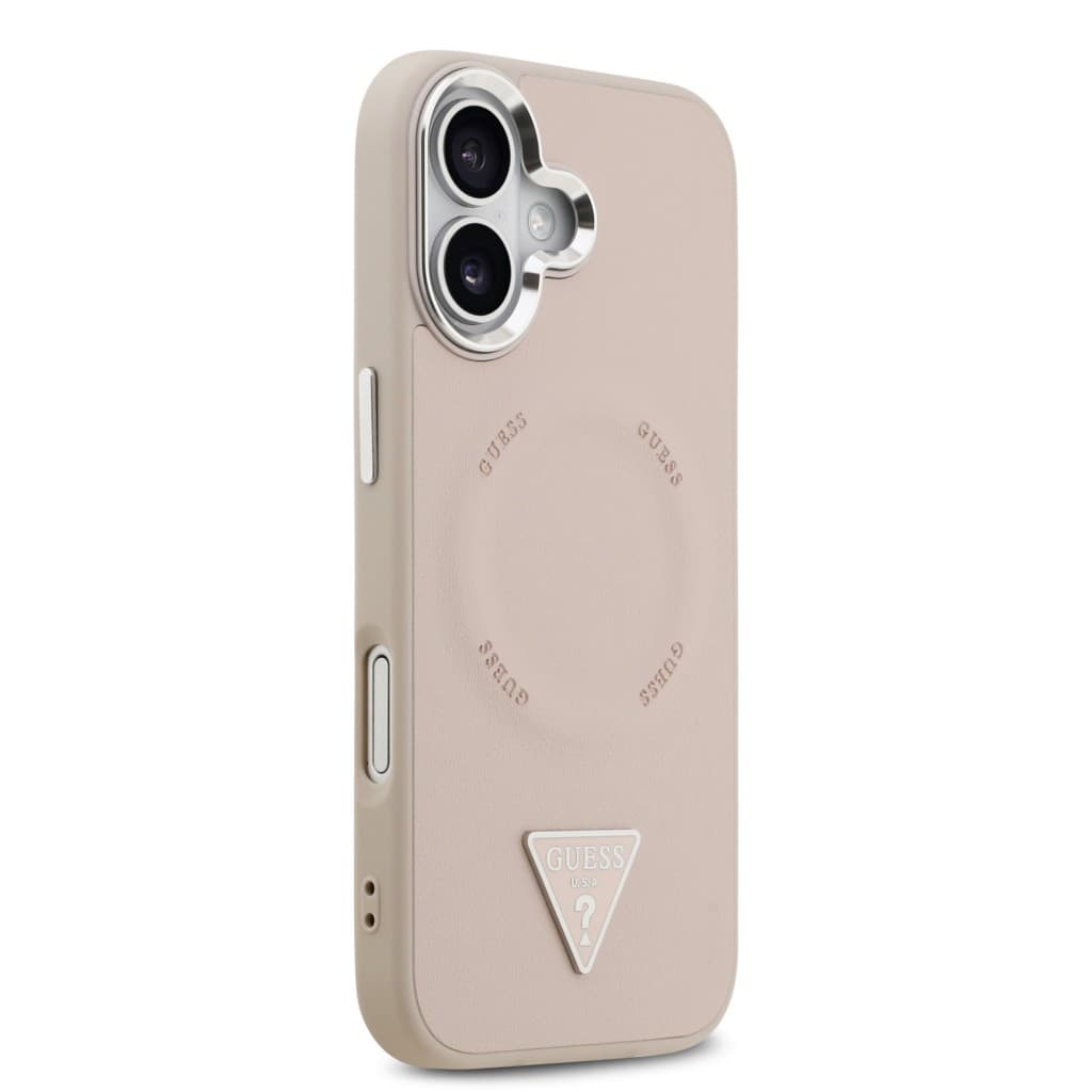 Zadní kryt Guess PU Leather Triangle Logo MagSafe pro iPhone 17 Pink - náhled 4