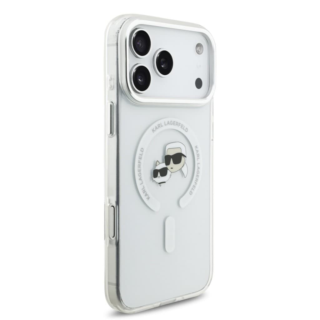 Zadní kryt Karl Lagerfeld IML K&amp;CH Heads Metal Frame MagSafe pro iPhone 17 Pro Max Transparent - náhled 4