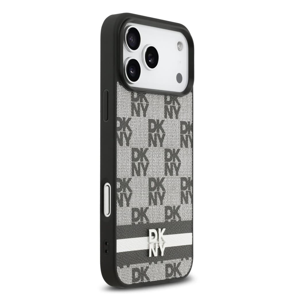 Zadní kryt DKNY PU Leather Checkered Pattern and Stripe pro iPhone 17 Pro Max Black - náhled 4