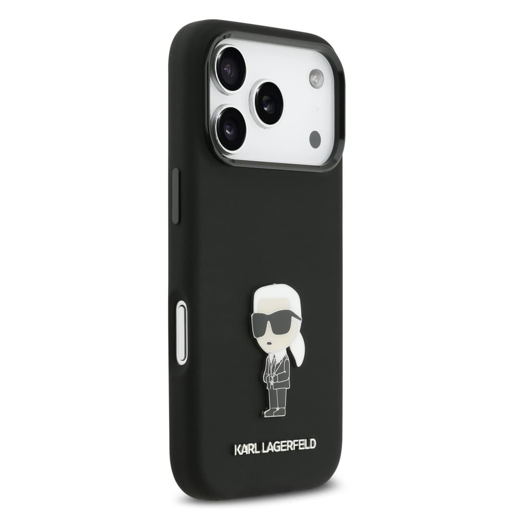 Zadní kryt Karl Lagerfeld Liquid Silicone Metal Ikonik pro iPhone 17 Pro Black - náhled 4