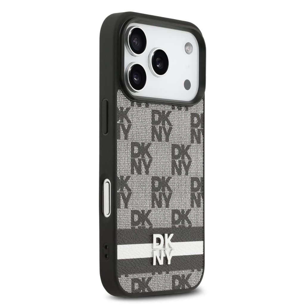 Zadní kryt DKNY PU Leather Checkered Pattern and Stripe pro iPhone 17 Pro Black - náhled 4