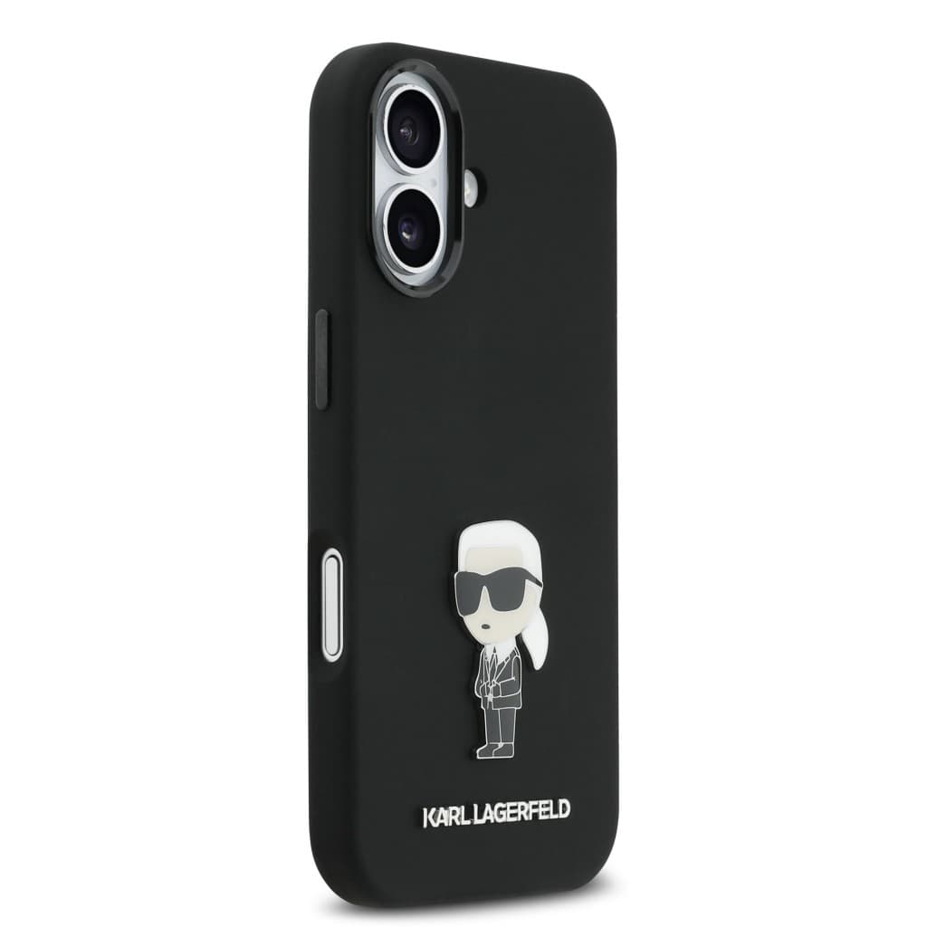 Zadní kryt Karl Lagerfeld Liquid Silicone Metal Ikonik pro iPhone 17 Black - náhled 4