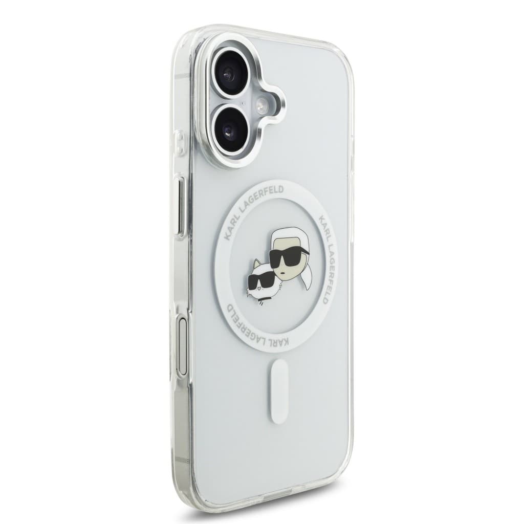Zadní kryt Karl Lagerfeld IML K&amp;CH Heads Metal Frame MagSafe pro iPhone 17 Transparent - náhled 4