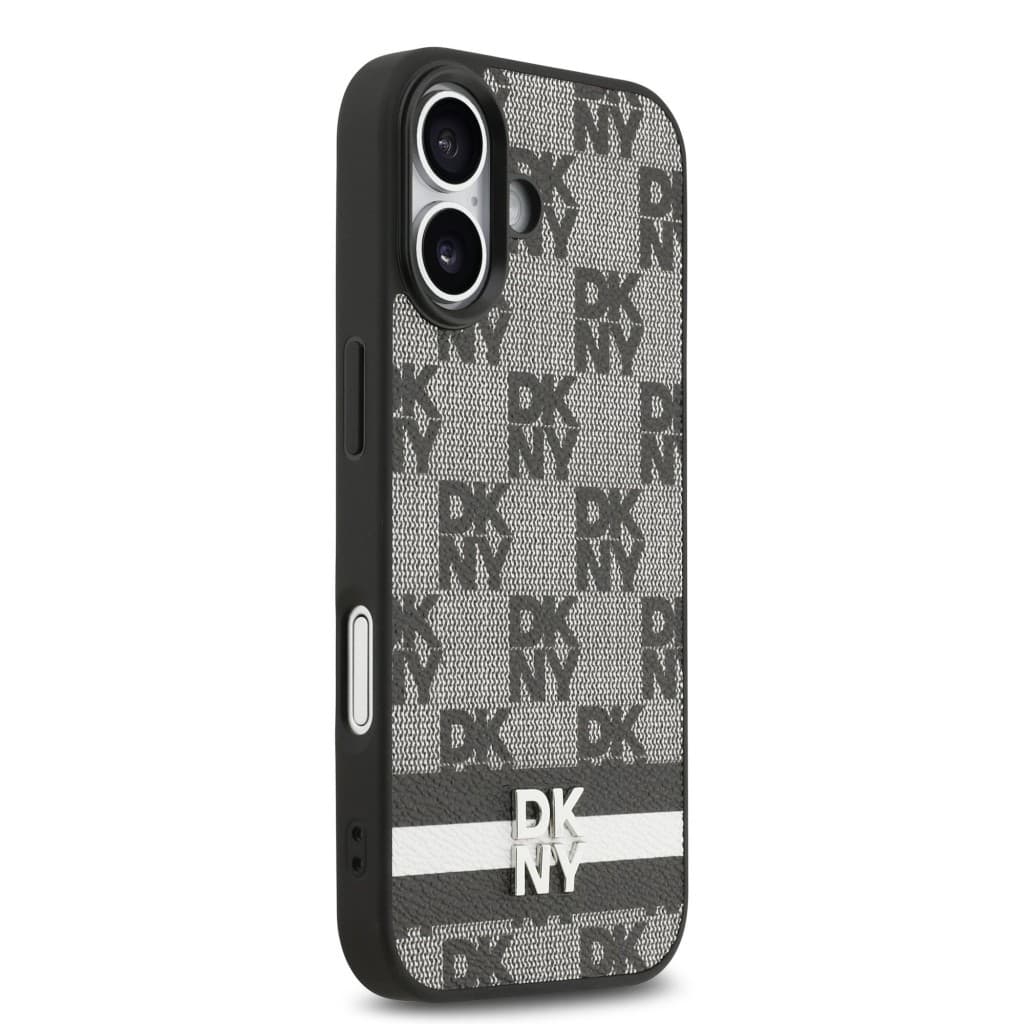 Zadní kryt DKNY PU Leather Checkered Pattern and Stripe pro iPhone 17 Black - náhled 4