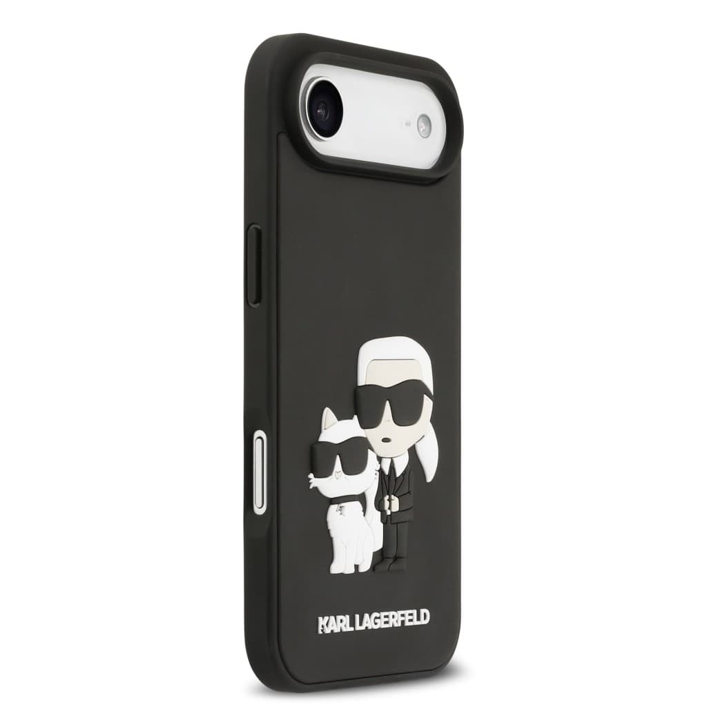 Zadní kryt Karl Lagerfeld 3D Rubber Karl and Choupette pro iPhone 17 Air Black - náhled 4