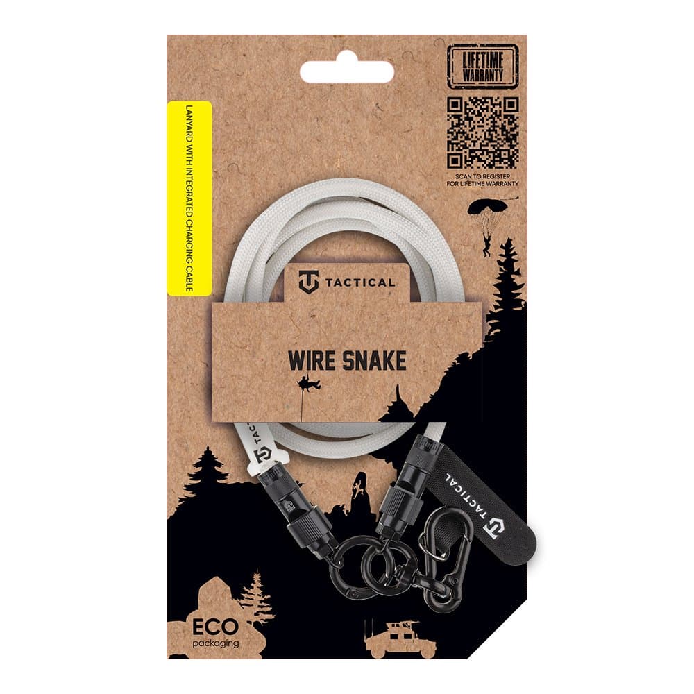 Šňůrka na mobil Tactical Wire Snake s kabelem USB-C 1,2m White - náhled 4