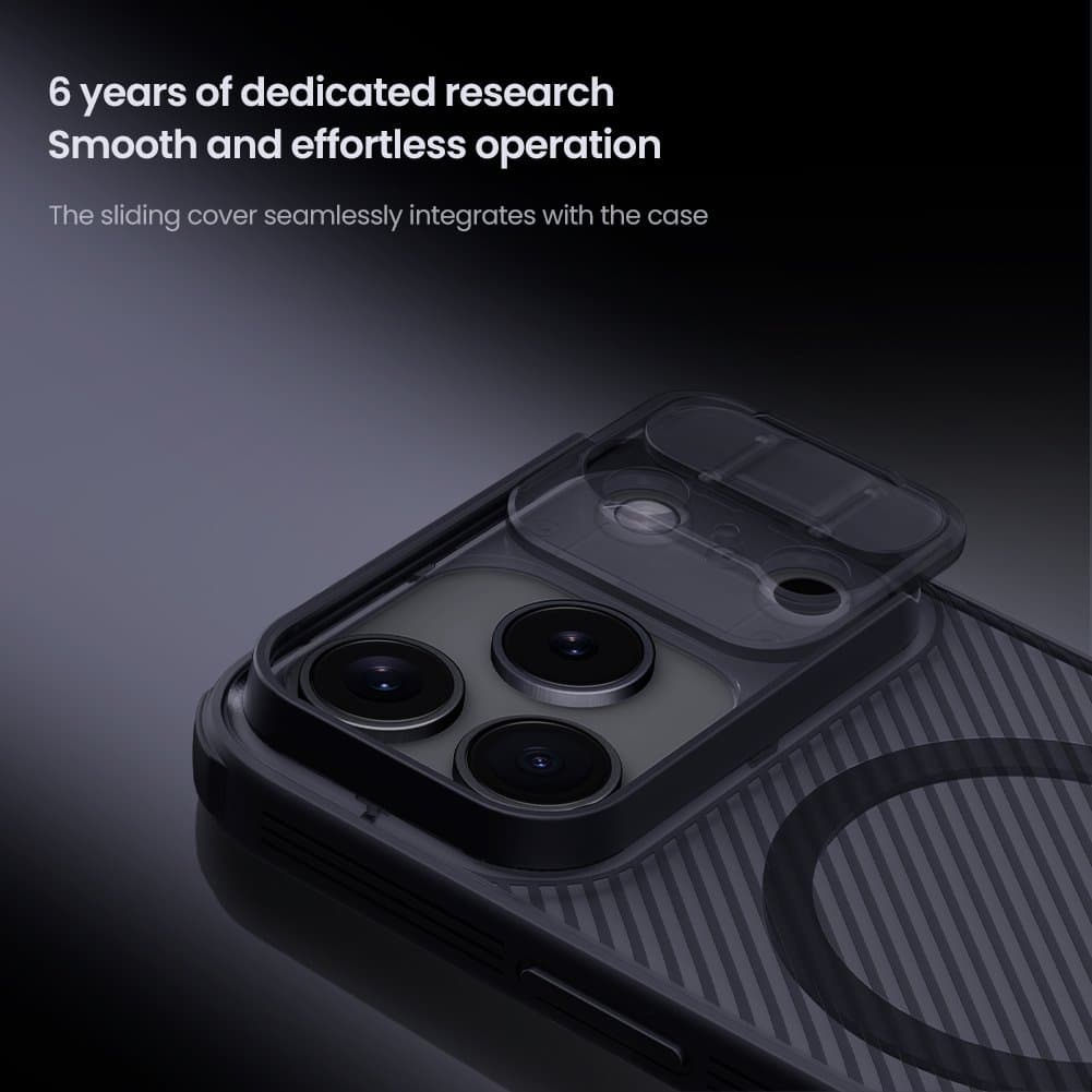 Zadní kryt Nillkin CamShield PRO Magnetic pro Apple iPhone 17 Pro Transparent Black - náhled 4